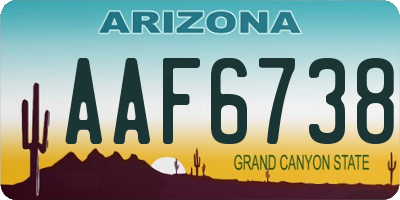 AZ license plate AAF6738