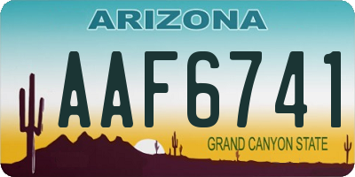 AZ license plate AAF6741