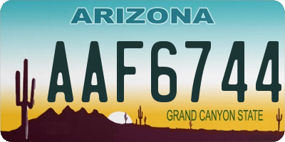 AZ license plate AAF6744