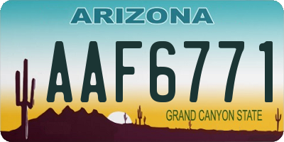 AZ license plate AAF6771