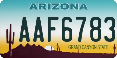 AZ license plate AAF6783
