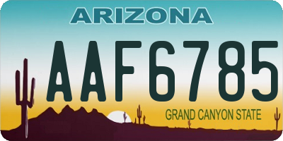 AZ license plate AAF6785