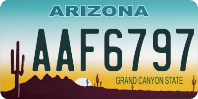 AZ license plate AAF6797