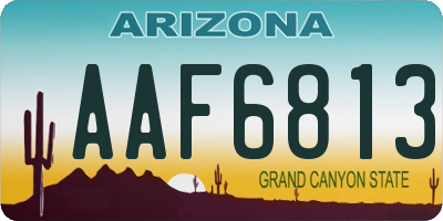 AZ license plate AAF6813