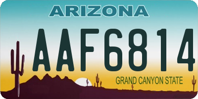 AZ license plate AAF6814