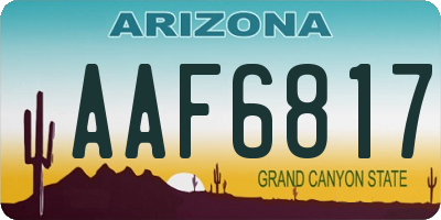 AZ license plate AAF6817