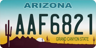 AZ license plate AAF6821