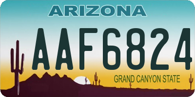 AZ license plate AAF6824