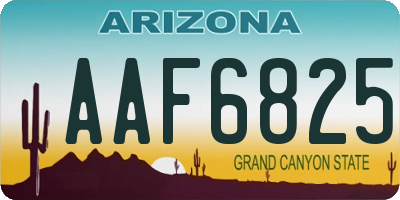 AZ license plate AAF6825