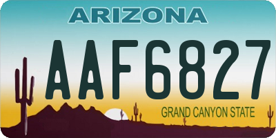 AZ license plate AAF6827