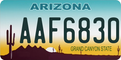 AZ license plate AAF6830