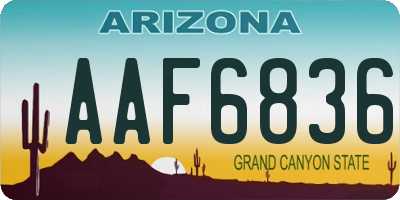 AZ license plate AAF6836
