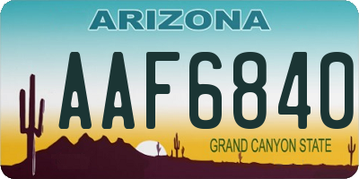 AZ license plate AAF6840
