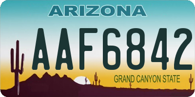 AZ license plate AAF6842