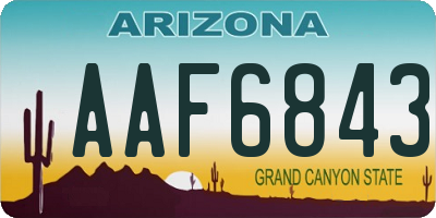 AZ license plate AAF6843