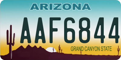 AZ license plate AAF6844