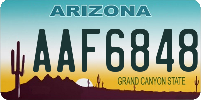 AZ license plate AAF6848