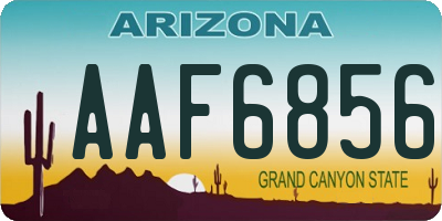 AZ license plate AAF6856