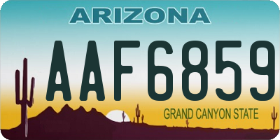AZ license plate AAF6859