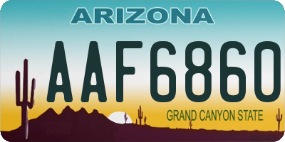 AZ license plate AAF6860