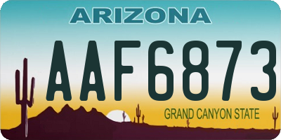 AZ license plate AAF6873