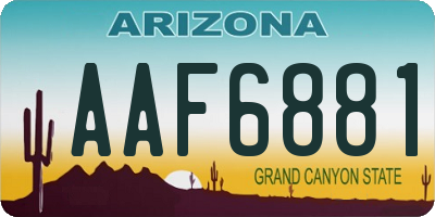 AZ license plate AAF6881