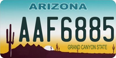 AZ license plate AAF6885