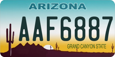 AZ license plate AAF6887
