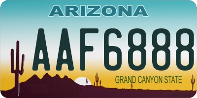 AZ license plate AAF6888