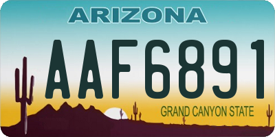 AZ license plate AAF6891