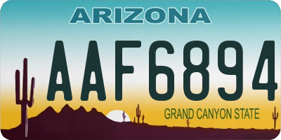 AZ license plate AAF6894