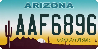 AZ license plate AAF6896