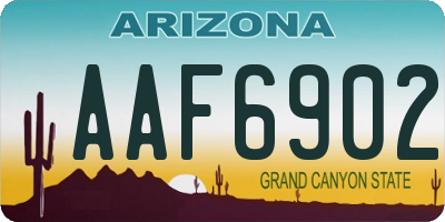 AZ license plate AAF6902