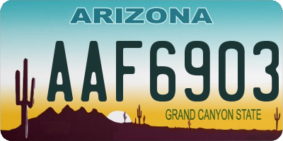 AZ license plate AAF6903