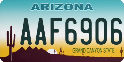 AZ license plate AAF6906