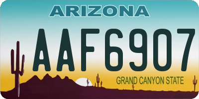 AZ license plate AAF6907