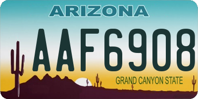 AZ license plate AAF6908