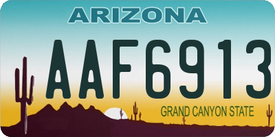 AZ license plate AAF6913
