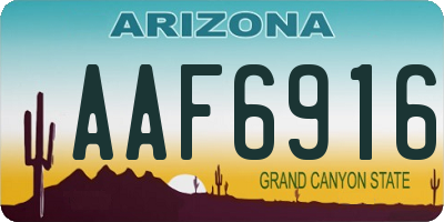 AZ license plate AAF6916