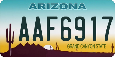 AZ license plate AAF6917