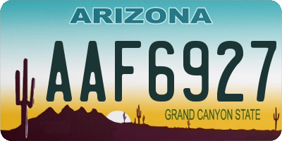 AZ license plate AAF6927