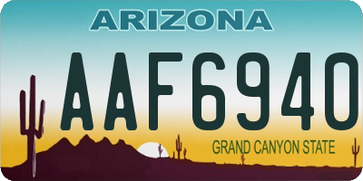 AZ license plate AAF6940