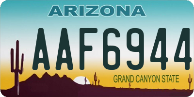 AZ license plate AAF6944