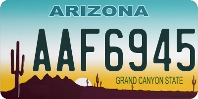 AZ license plate AAF6945
