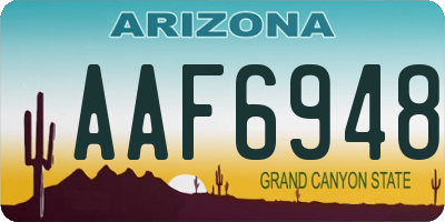 AZ license plate AAF6948