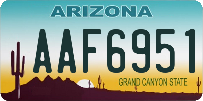 AZ license plate AAF6951