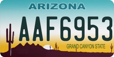 AZ license plate AAF6953