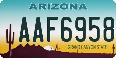AZ license plate AAF6958