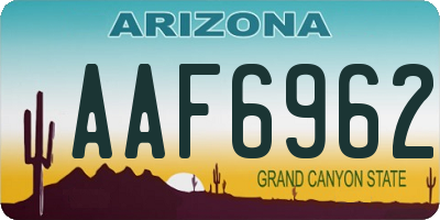 AZ license plate AAF6962