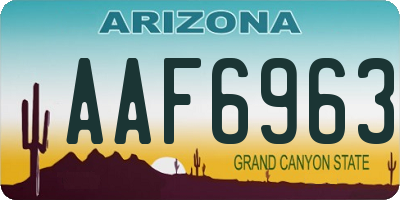 AZ license plate AAF6963